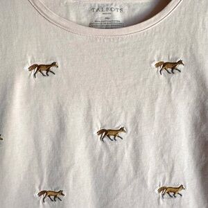 Talbots Light Pink Top with Foxes M Petite